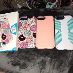 3 used Speck iPhone 7/8 cases
